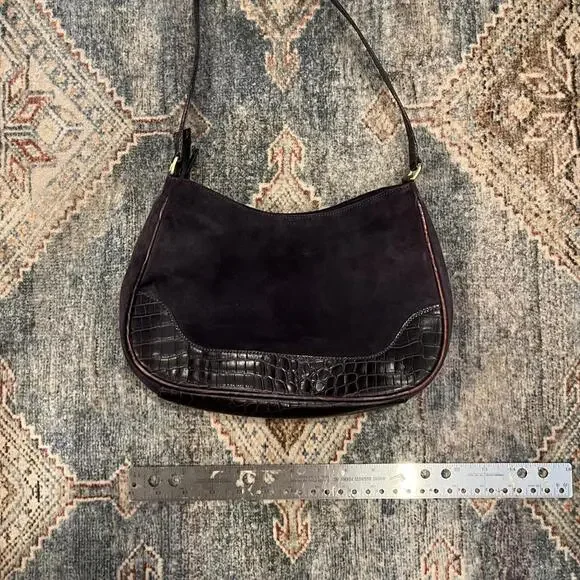 Vintage 90s Y2K Leather Baguette Bag Made in Italy - Picture 5 of 6